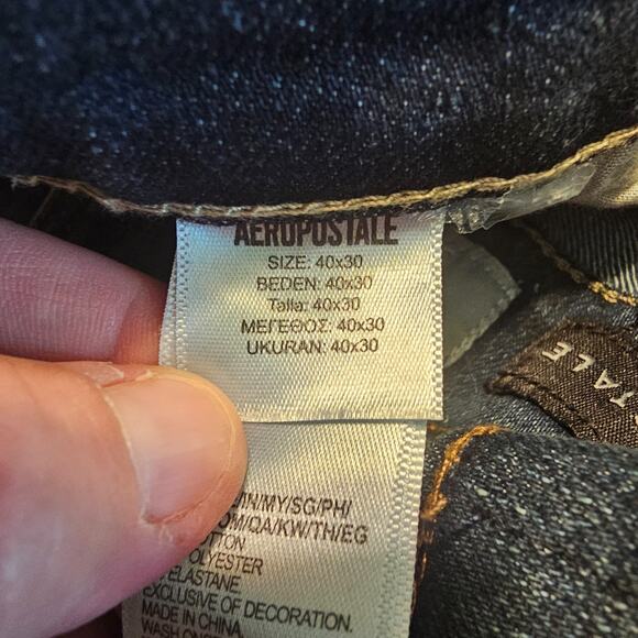 Aeropostale Super Skinny Men's size 40 X 30 Denim Jeans Stretch 5 pocket - Picture 4 of 13